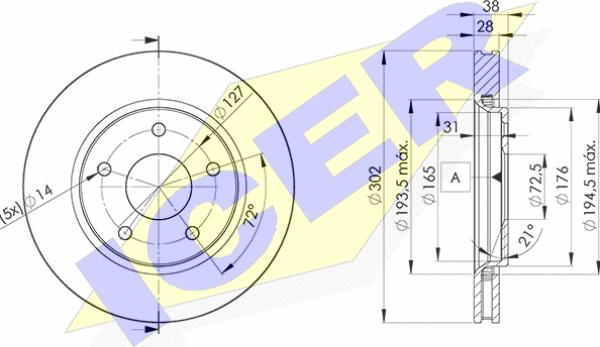 Icer 78BD5170-2 - Спирачен диск vvparts.bg