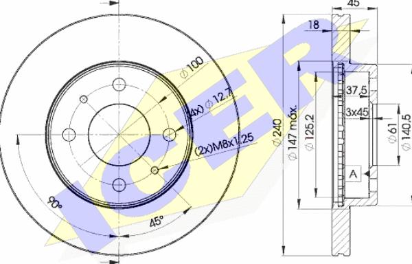 Icer 78BD5800-2 - Спирачен диск vvparts.bg