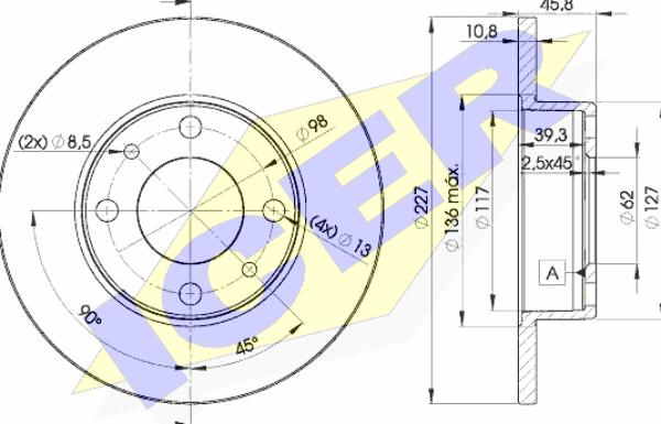 Icer 78BD5812-2 - Спирачен диск vvparts.bg