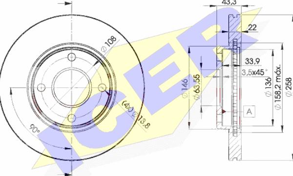 Icer 78BD5344-2 - Спирачен диск vvparts.bg