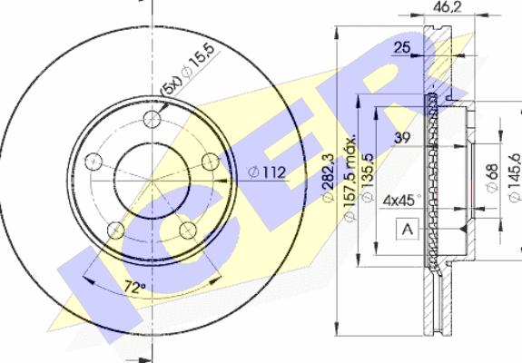 Icer 78BD5306-2 - Спирачен диск vvparts.bg