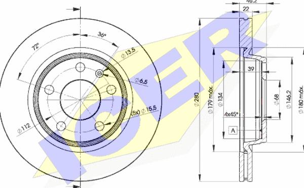 Icer 78BD5301-2 - Спирачен диск vvparts.bg