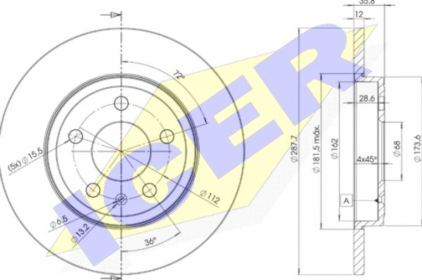 Icer 78BD5316-2 - Спирачен диск vvparts.bg