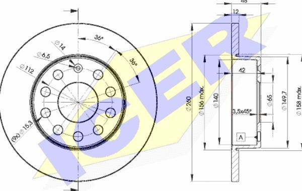 Icer 78BD5310-2 - Спирачен диск vvparts.bg