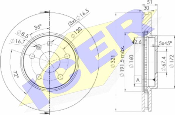 Icer 78BD5387-2 - Спирачен диск vvparts.bg