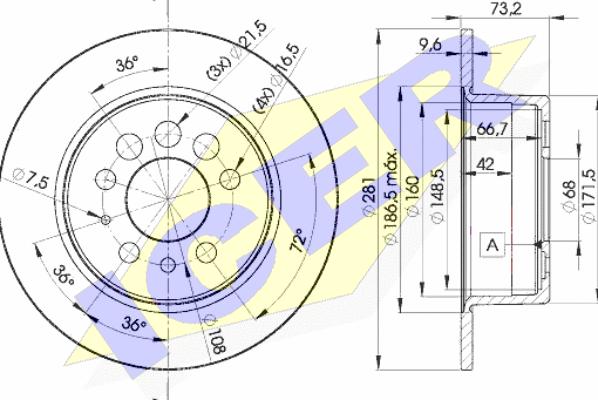 Icer 78BD5782-1 - Спирачен диск vvparts.bg