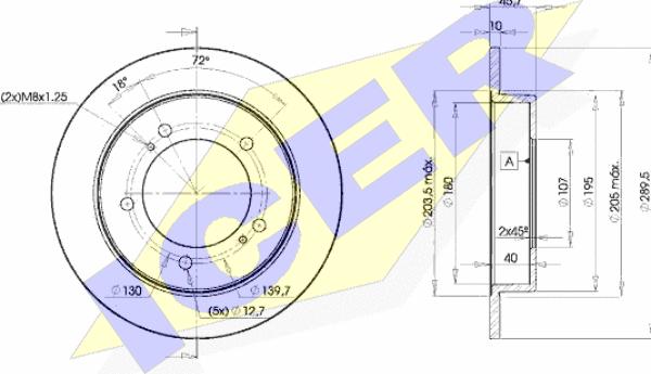 Icer 78BD6970-2 - Спирачен диск vvparts.bg