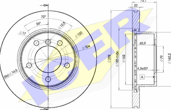 Icer 78BD6464-1 - Спирачен диск vvparts.bg