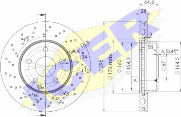 Icer 78BD6473-2 - Спирачен диск vvparts.bg