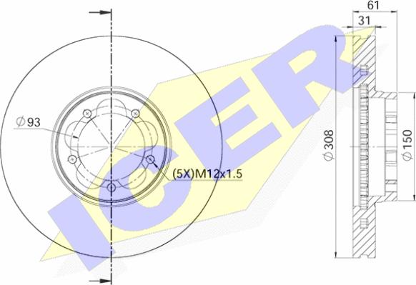 Icer 78BD6548-1 - Спирачен диск vvparts.bg