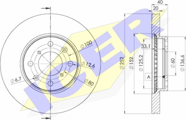 Icer 78BD6035-2 - Спирачен диск vvparts.bg