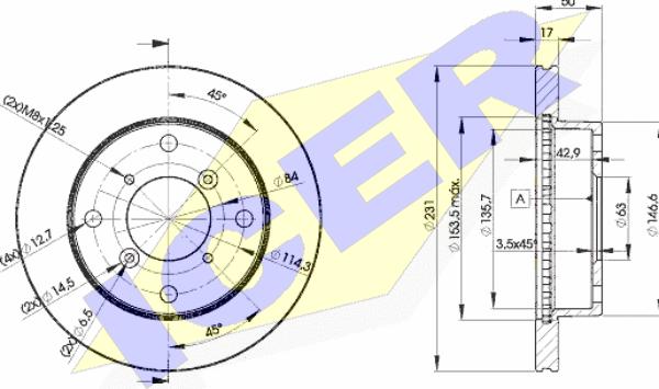 Icer 78BD6030-2 - Спирачен диск vvparts.bg