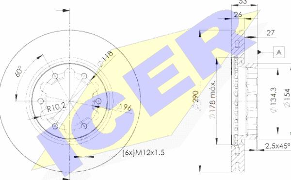 Icer 78BD6031-2 - Спирачен диск vvparts.bg