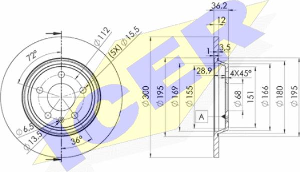 Icer 78BD6075-2 - Спирачен диск vvparts.bg