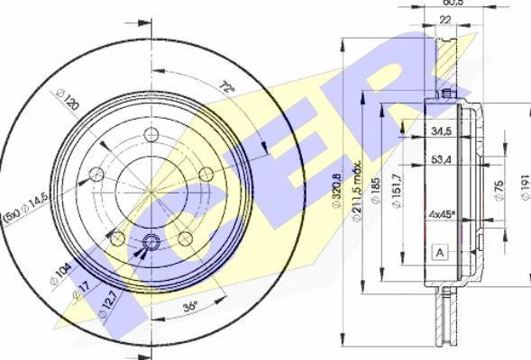 Icer 78BD6073-2 - Спирачен диск vvparts.bg