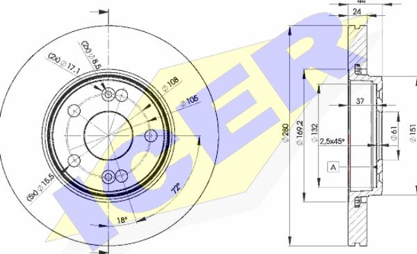 Icer 78BD6198-2 - Спирачен диск vvparts.bg