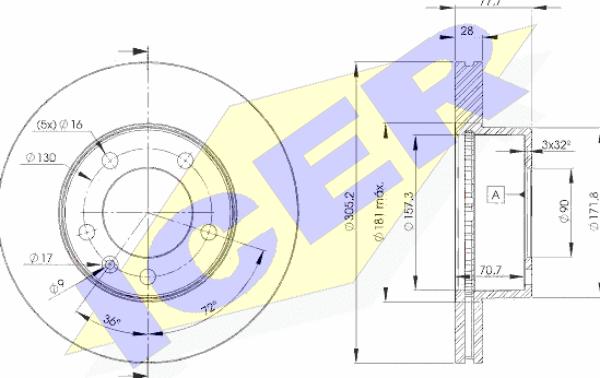 Icer 78BD6848-1 - Спирачен диск vvparts.bg