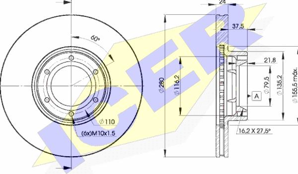 Icer 78BD6847-2 - Спирачен диск vvparts.bg