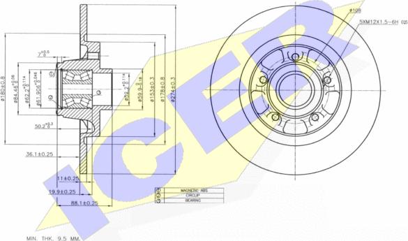 Icer 78BD6327-1 - Спирачен диск vvparts.bg