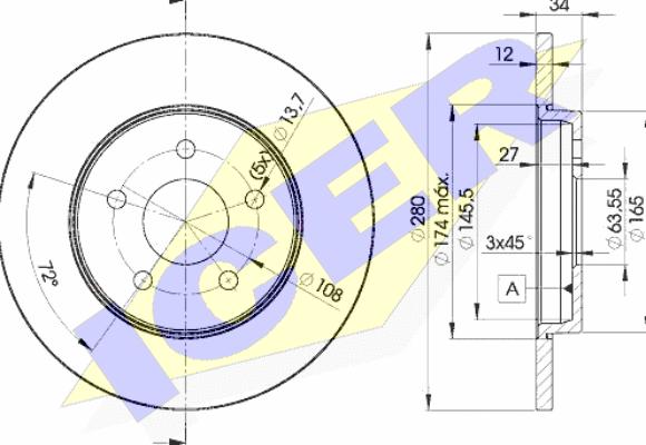 Icer 78BD6768-2 - Спирачен диск vvparts.bg