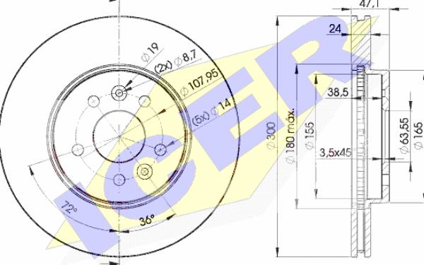 Icer 78BD6767-2 - Спирачен диск vvparts.bg