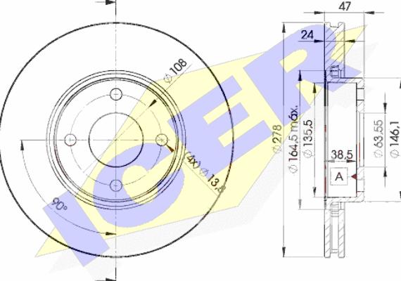 Icer 78BD6785-2 - Спирачен диск vvparts.bg