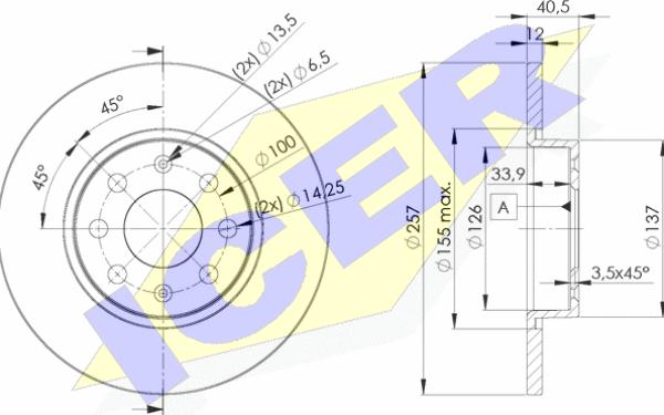 Icer 78BD0918-2 - Спирачен диск vvparts.bg