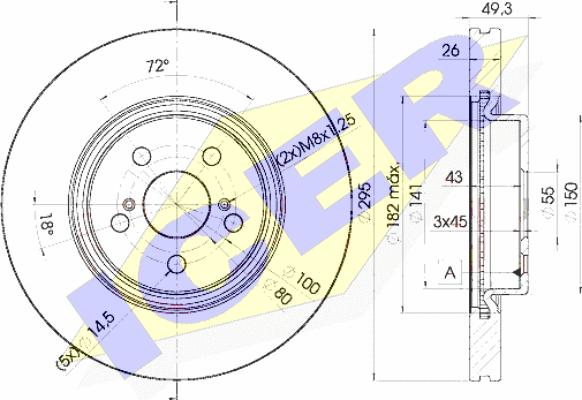 Icer 78BD0505-2 - Спирачен диск vvparts.bg