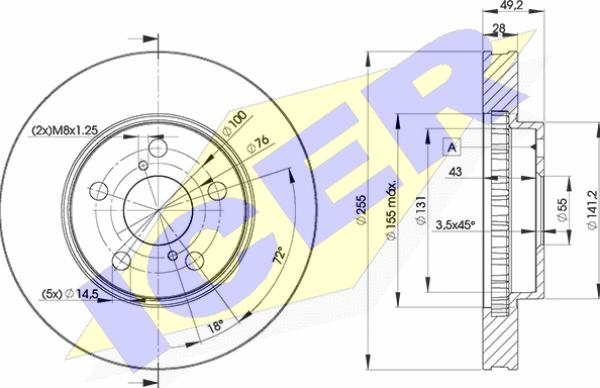 Icer 78BD0501-2 - Спирачен диск vvparts.bg