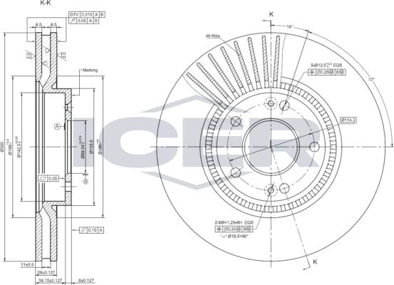 Icer 78BD0586-2 - Спирачен диск vvparts.bg