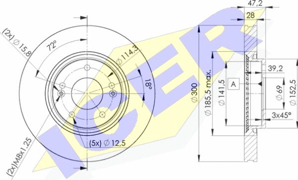 Icer 78BD0580-2 - Спирачен диск vvparts.bg