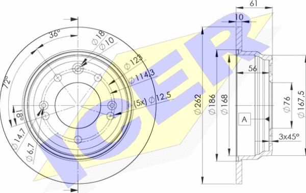 Icer 78BD0581-2 - Спирачен диск vvparts.bg