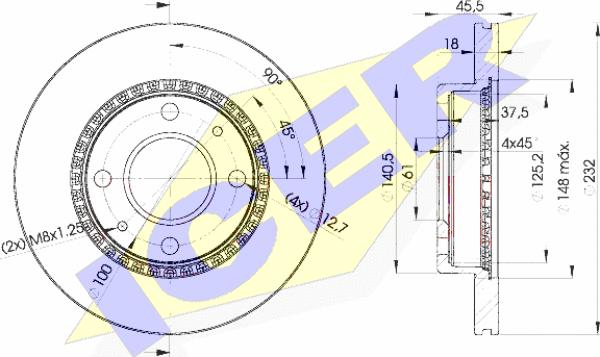 Icer 78BD0601-2 - Спирачен диск vvparts.bg