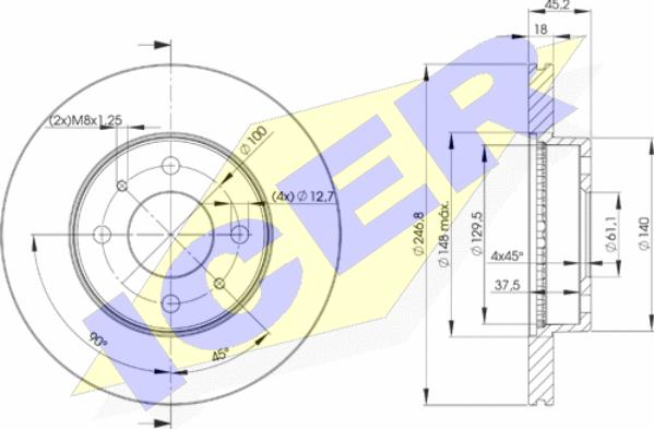 Icer 78BD0602-2 - Спирачен диск vvparts.bg