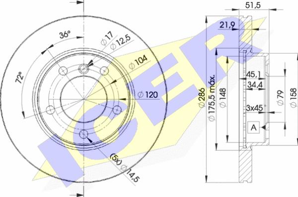 Icer 78BD0674-2 - Спирачен диск vvparts.bg