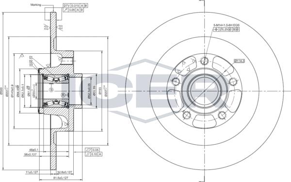 Icer 78BD0042-1 - Спирачен диск vvparts.bg