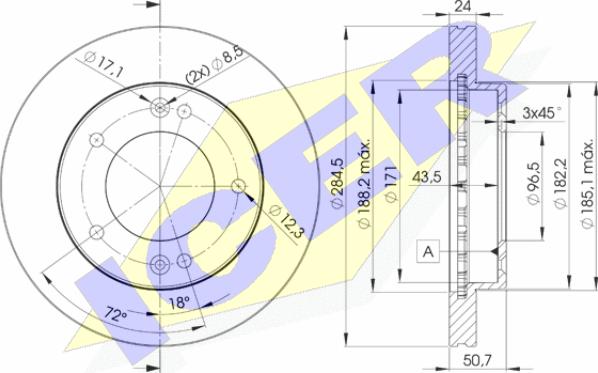 Icer 78BD0008-2 - Спирачен диск vvparts.bg