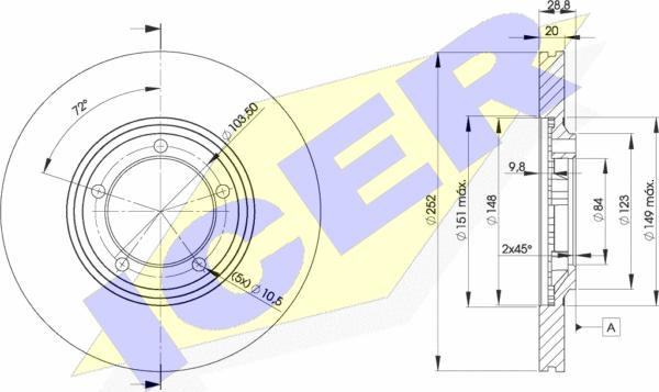 Icer 78BD0100-2 - Спирачен диск vvparts.bg