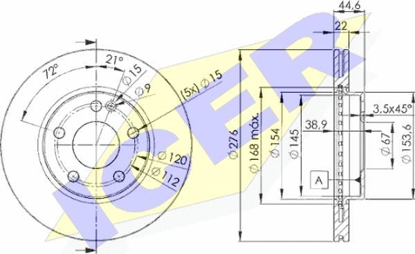 Icer 78BD0111-2 - Спирачен диск vvparts.bg