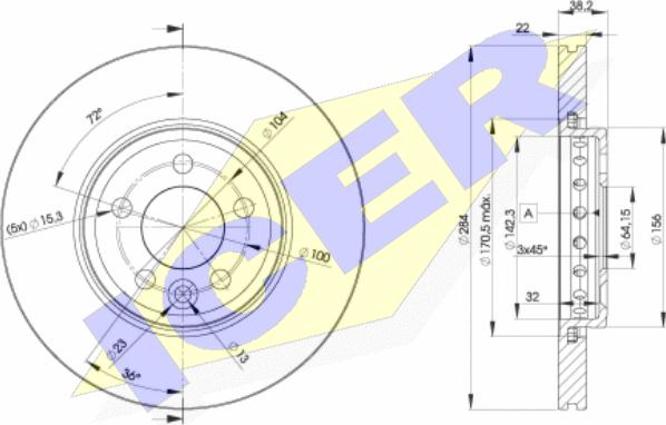 Icer 78BD0844-2 - Спирачен диск vvparts.bg