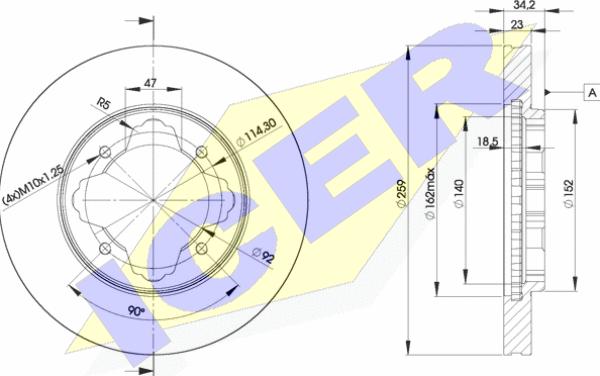 Icer 78BD0836-2 - Спирачен диск vvparts.bg