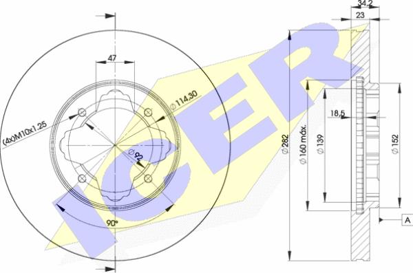 Icer 78BD0837-2 - Спирачен диск vvparts.bg