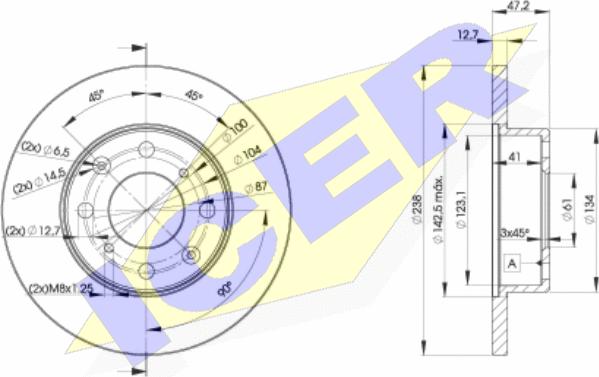 Icer 78BD0829-2 - Спирачен диск vvparts.bg