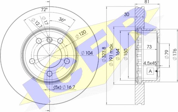 Icer 78BD0265-2 - Спирачен диск vvparts.bg