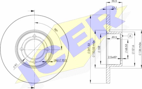 Icer 78BD0751-2 - Спирачен диск vvparts.bg