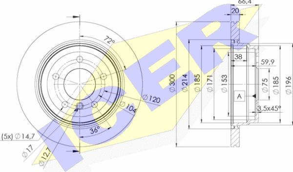 Icer 78BD1974-2 - Спирачен диск vvparts.bg