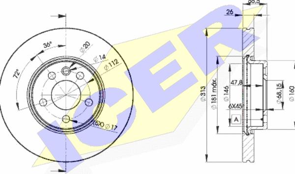 Icer 78BD1530-2 - Спирачен диск vvparts.bg