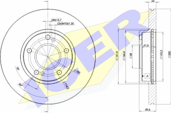 Icer 78BD1057-2 - Спирачен диск vvparts.bg