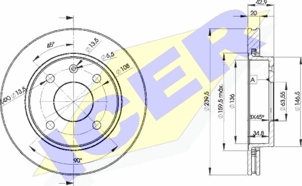 Icer 78BD1064-2 - Спирачен диск vvparts.bg