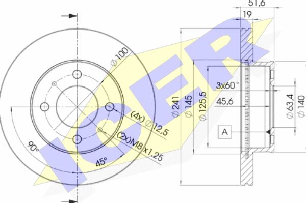 Icer 78BD1008-2 - Спирачен диск vvparts.bg